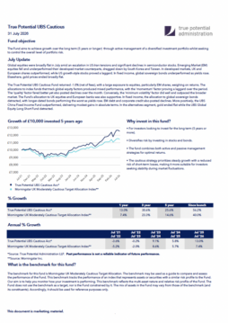True Potential UBS Cautious Factsheet